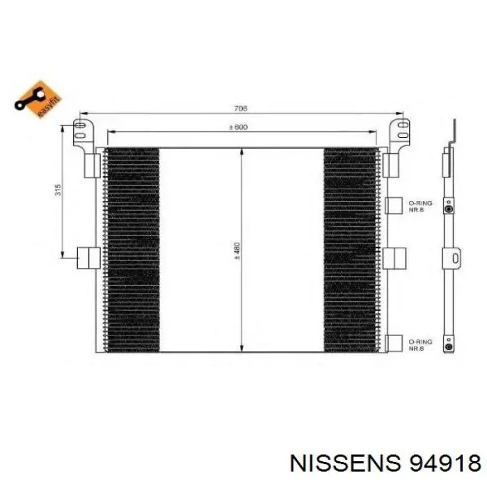 Купити 94918 Nissens Радіатор системи охолодження кондиціонера