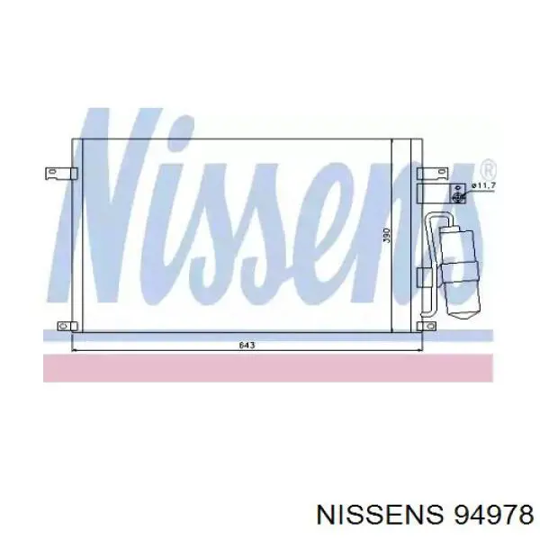 Купити 94978 Nissens Радіатор системи охолодження кондиціонера