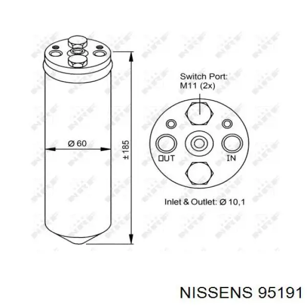 95191 Nissens ресивер-осушувач кондиціонера