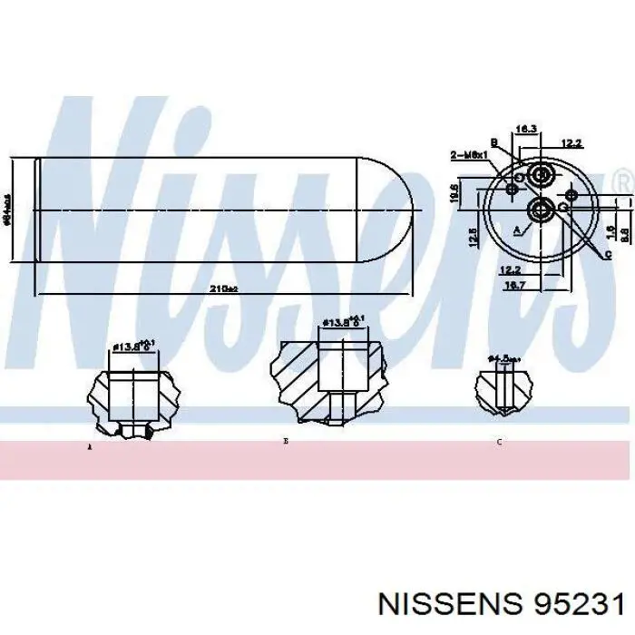 Ресивер-осушувач кондиціонера 95231 Nissens