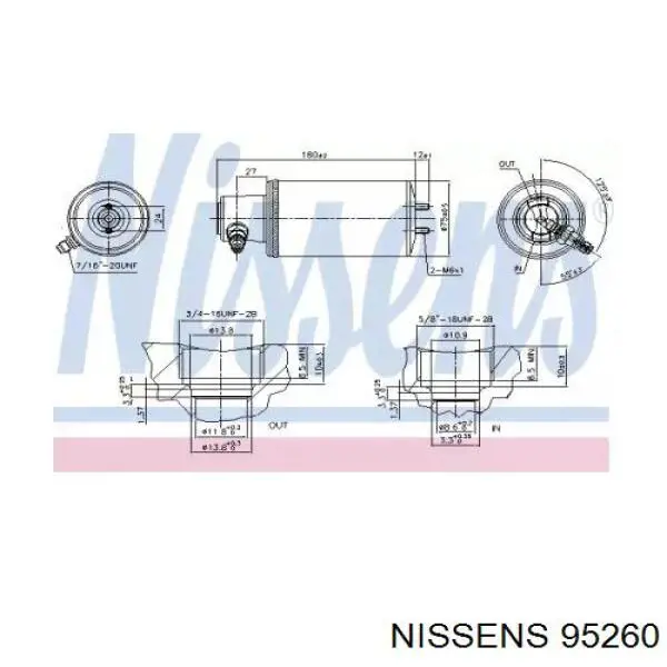 Купити 95260 Nissens Ресивер-осушувач кондиціонера