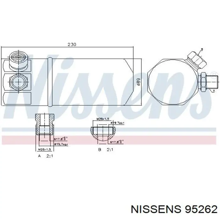95262 Nissens Ресивер-осушувач кондиціонера
