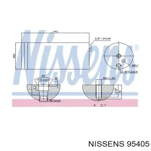 Ресивер-осушувач кондиціонера Nissens 95405
