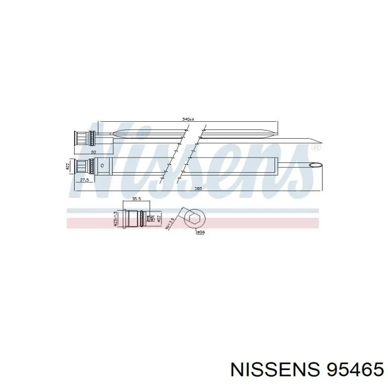 Купити 95465 Nissens Ресивер-осушувач кондиціонера