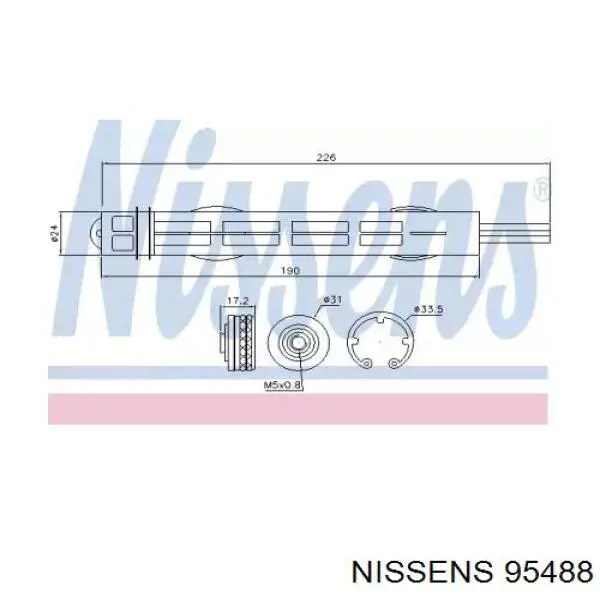 Ресивер-осушувач кондиціонера Nissens 95488 ціна, від 19.53 USD