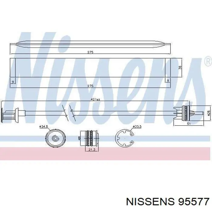 Ресивер-осушувач кондиціонера 95577 Nissens