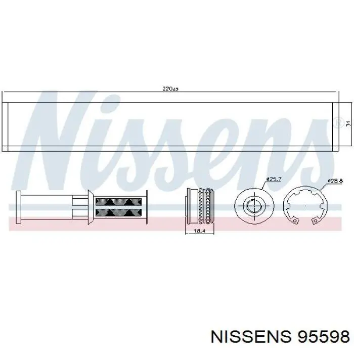 95598 Nissens ресивер-осушувач кондиціонера