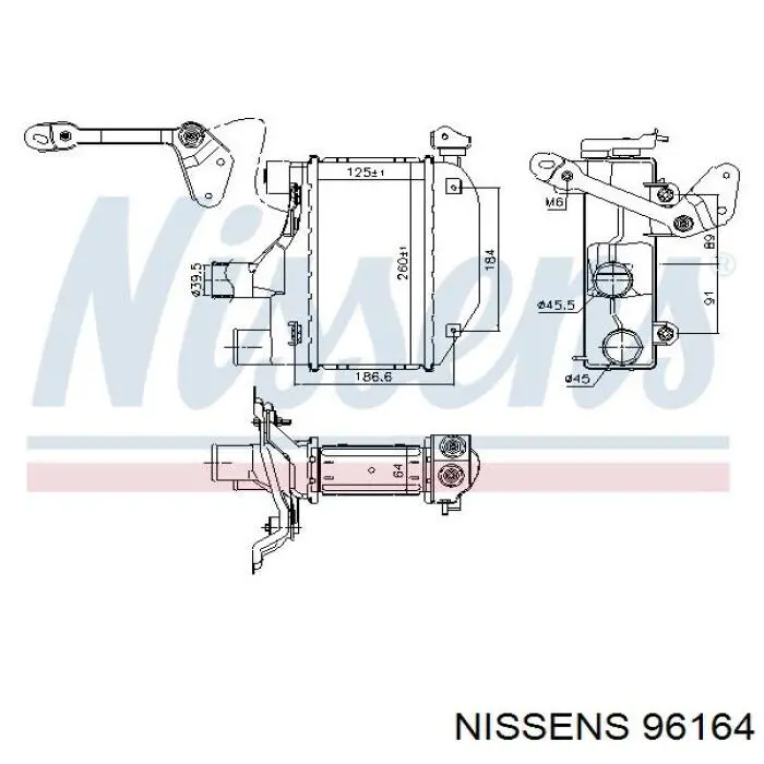 Система охолодження наддувочного повітря Nissens 96164 ціна, від 203.69 USD
