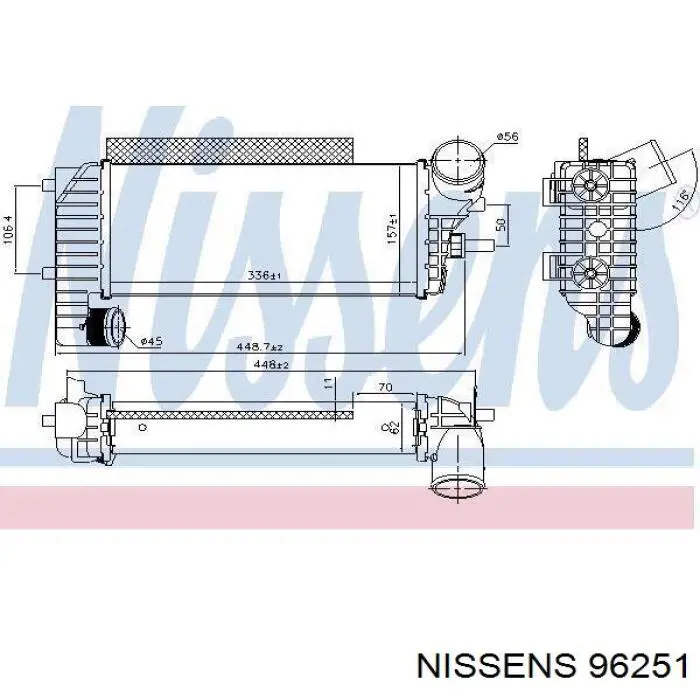 Система охолодження наддувочного повітря Nissens 96251 ціна, від 97.38 USD