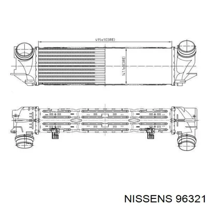 Радіатор интеркуллера 96321 Nissens