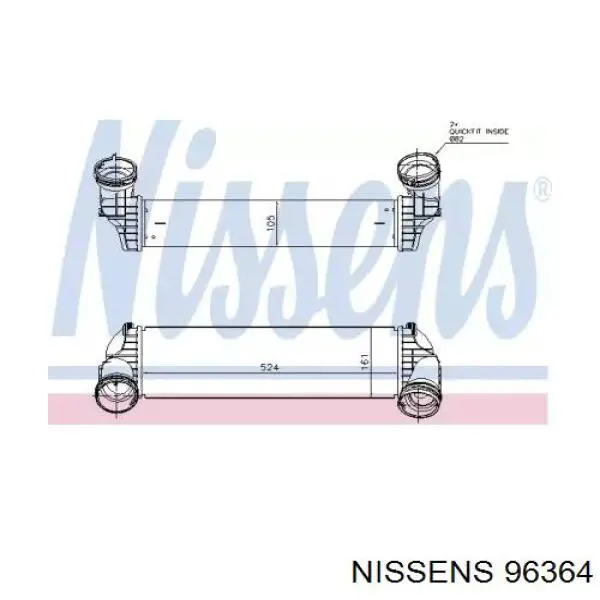 Радіатор інтеркулера Nissens 96364