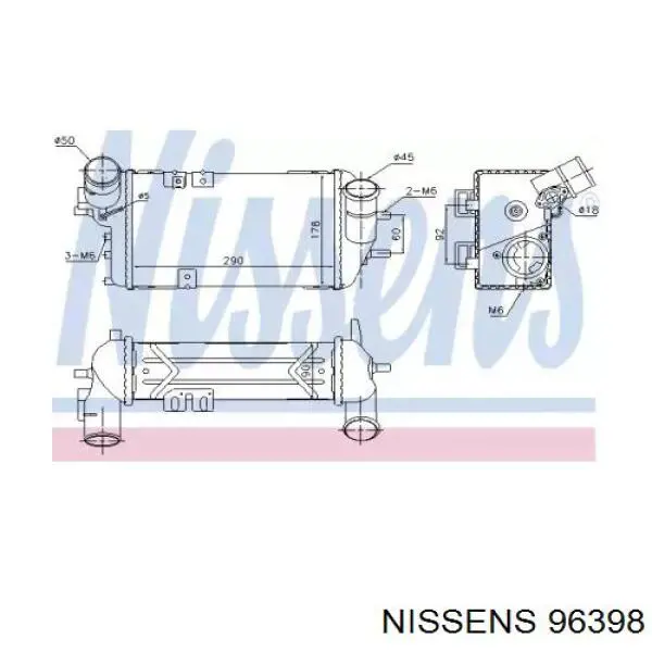Система охолодження наддувочного повітря Nissens 96398 ціна, від 176.34 USD
