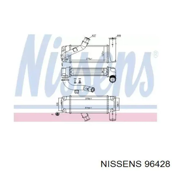 Система охолодження наддувочного повітря Nissens 96428 ціна, від 145.71 USD