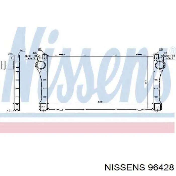 96428 Nissens радіатор интеркуллера