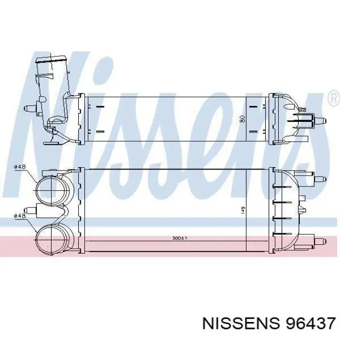 Радіатор интеркуллера 96437 Nissens