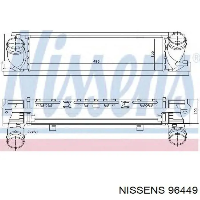 Радіатор интеркуллера 96449 Nissens