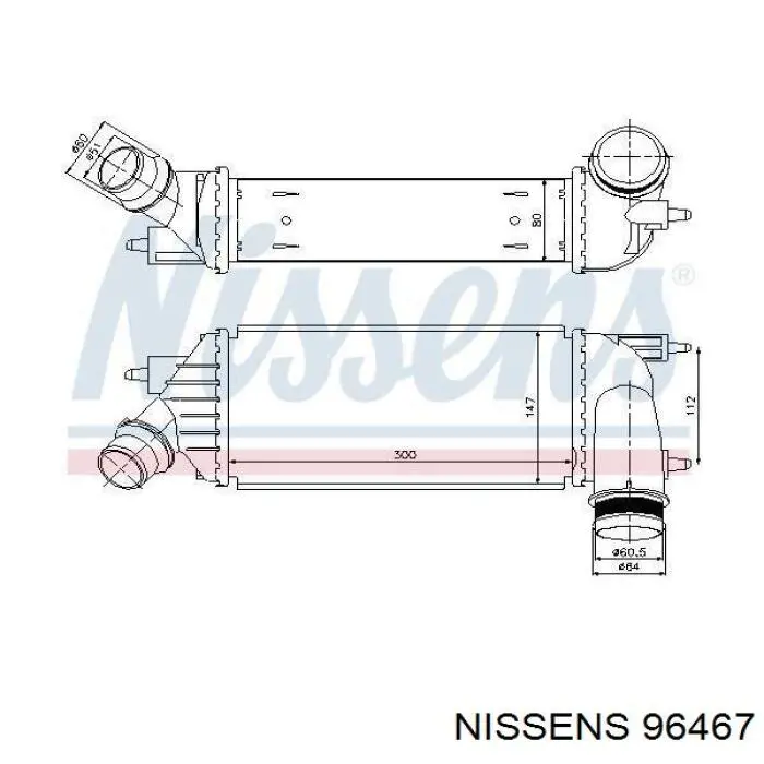 Радіатор интеркуллера 96467 Nissens