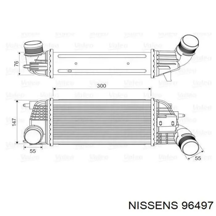 Радіатор интеркуллера 96497 Nissens