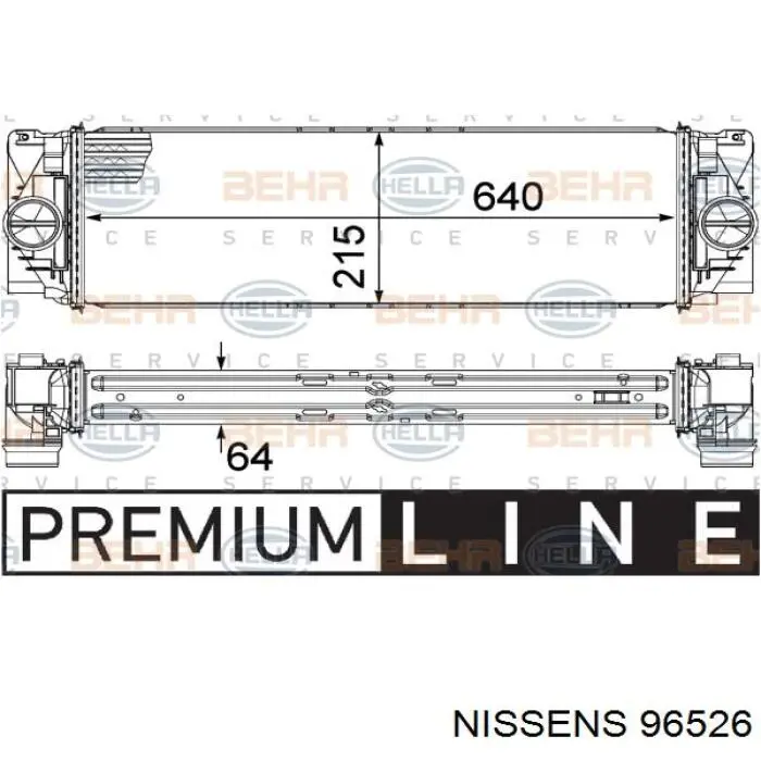 96526 Nissens Охолоджувач наддувочного повітря