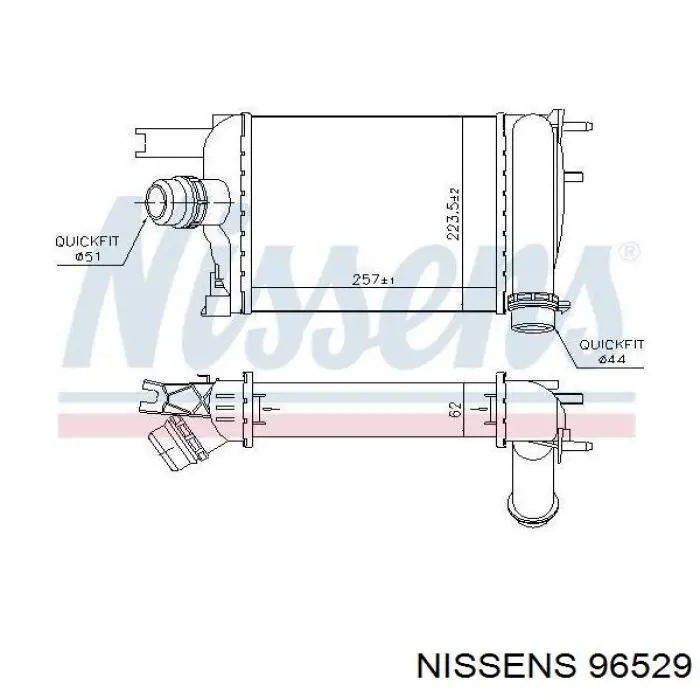 96529 Nissens радіатор интеркуллера
