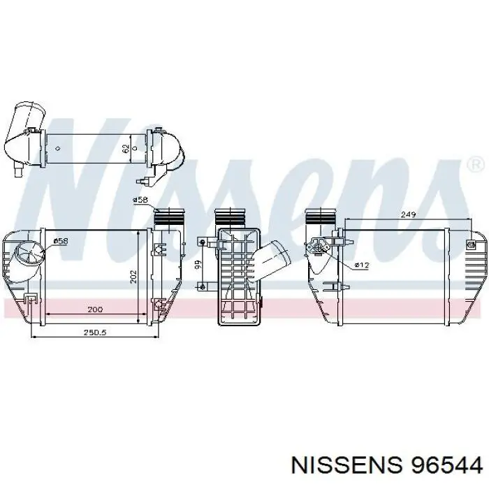 96544 Nissens радіатор интеркуллера