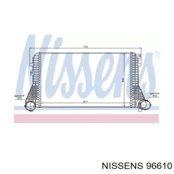 Купити 96610 Nissens Радіатор интеркуллера