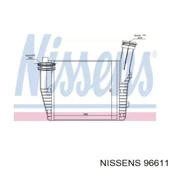 96611 Nissens Охолоджувач наддувочного повітря