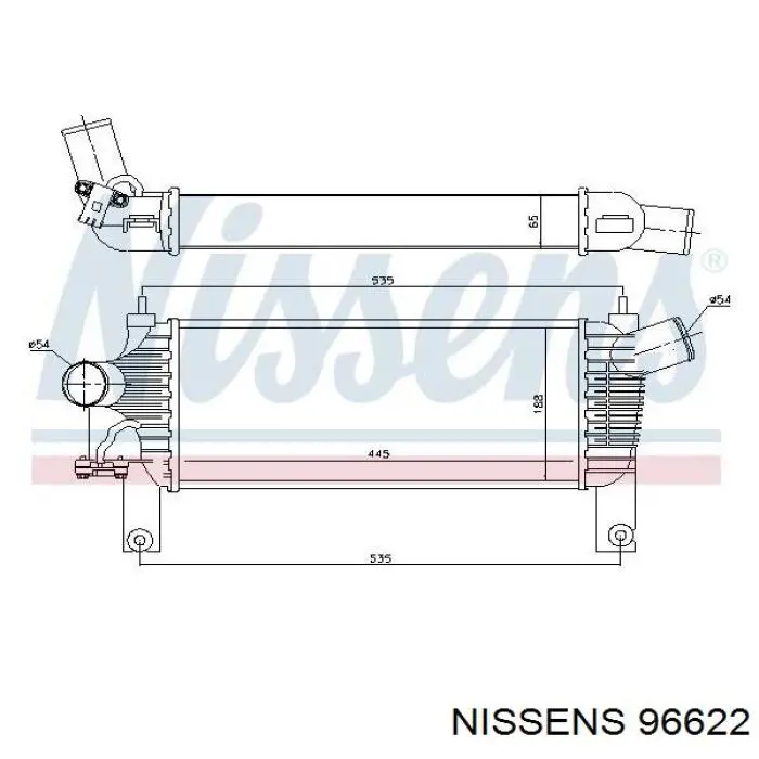 96622 Nissens радіатор интеркуллера