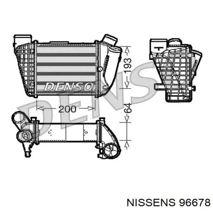 Радіатор интеркуллера 96678 Nissens