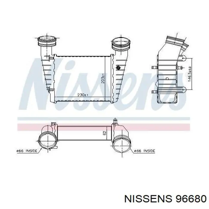 96680 Nissens Охолоджувач наддувочного повітря