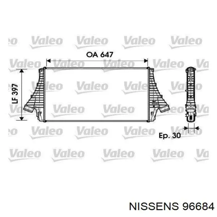 Купити 96684 Nissens Радіатор интеркуллера