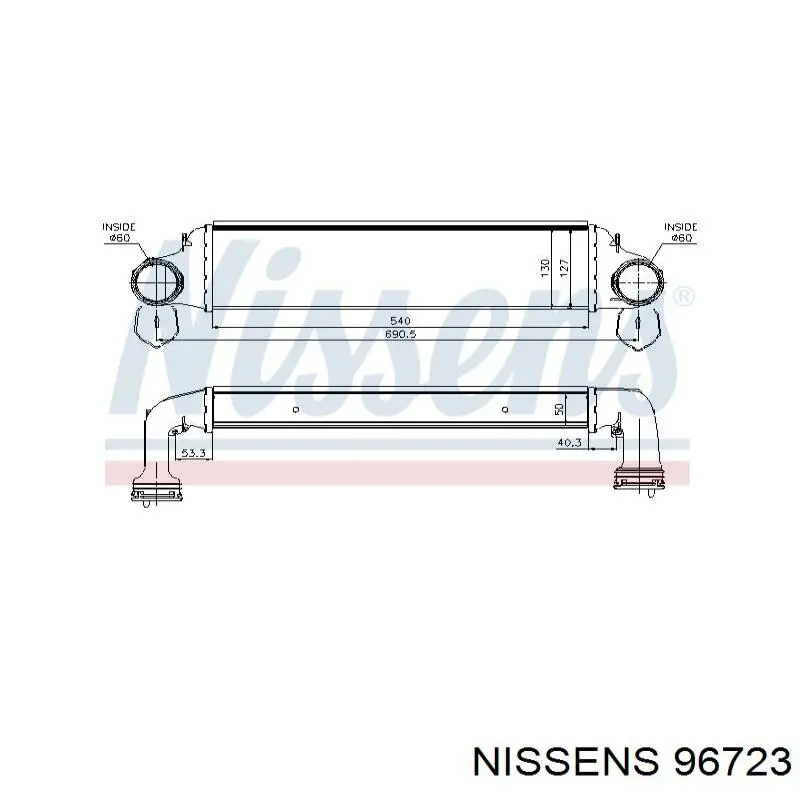 Система охолодження наддувочного повітря Nissens 96723 ціна, від 112.78 USD