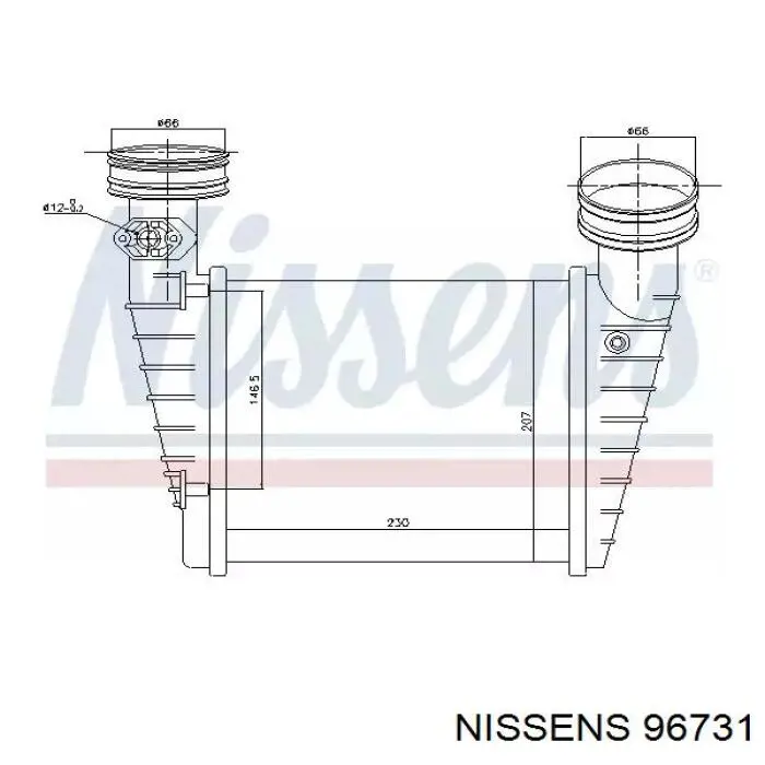 Радіатор интеркуллера 96731 Nissens