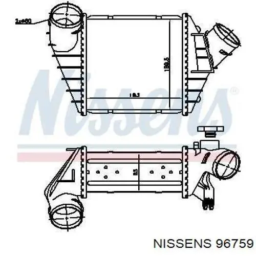 Радіатор интеркуллера 96759 Nissens