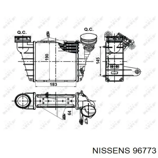 Система охолодження наддувочного повітря Nissens 96773 ціна, від 91.39 USD