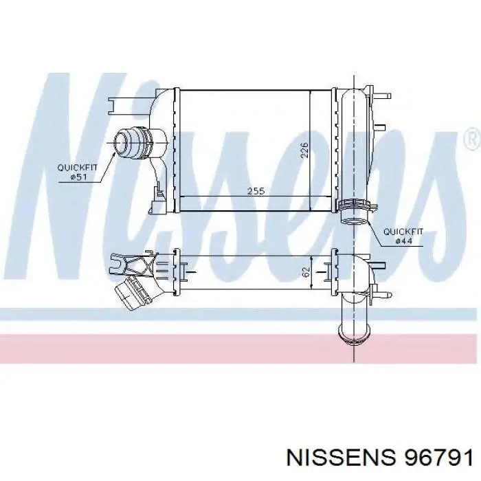 Купити 96791 Nissens Радіатор интеркуллера