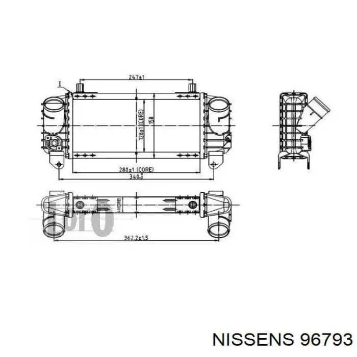 96793 Nissens Охолоджувач наддувочного повітря