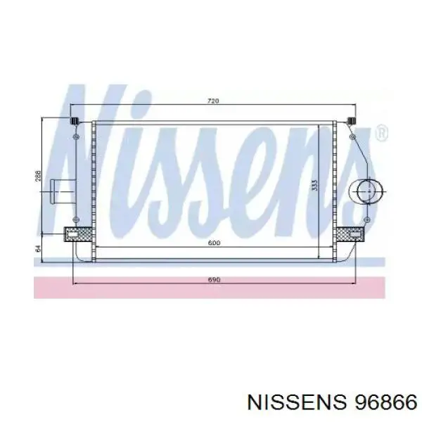 Купити 96866 Nissens Радіатор интеркуллера