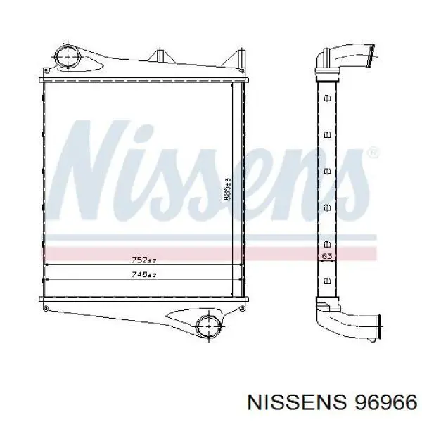 96966 Nissens радіатор интеркуллера