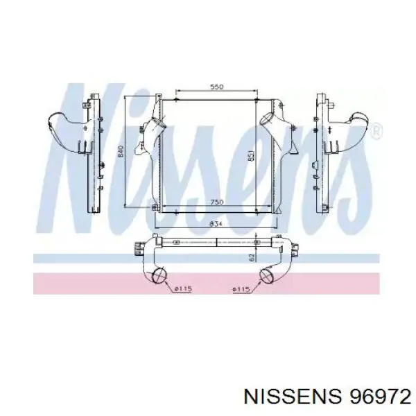 Радіатор інтеркулера Nissens 96972