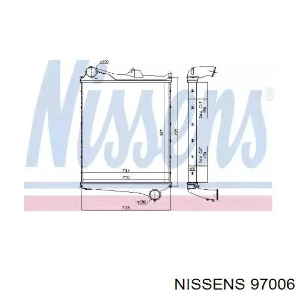97006 Nissens Охолоджувач наддувочного повітря