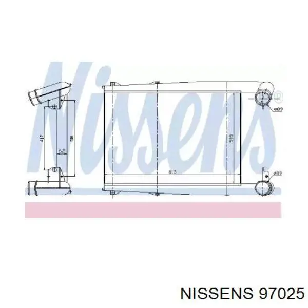 97025 Nissens Охолоджувач наддувочного повітря