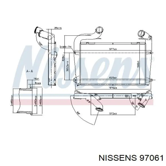 Система охолодження наддувочного повітря Nissens 97061 ціна, від 537.24 USD