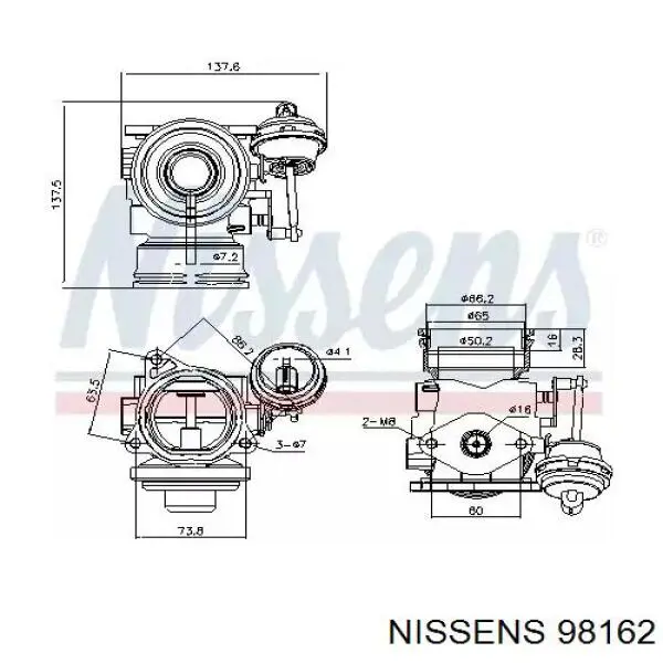 98162 Nissens клапан egr, рециркуляції газів