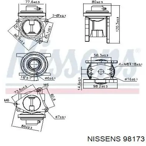 98173 Nissens клапан egr, рециркуляції газів