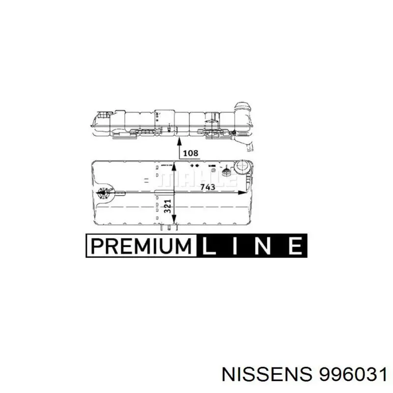 Купити 996031 Nissens Водяний бачок системи охолодження