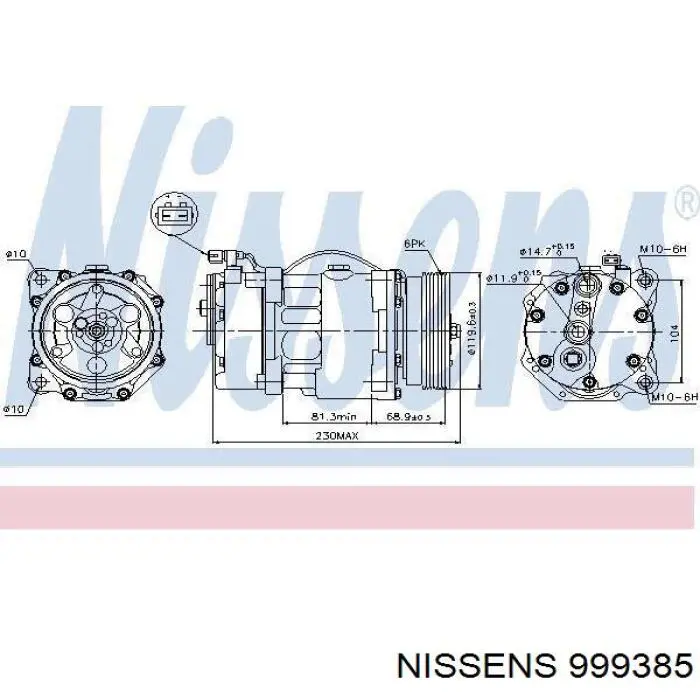 999385 Nissens клапан trv, кондиціонера