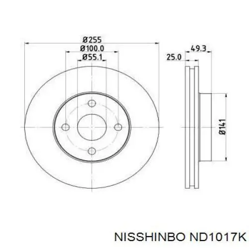 Купити ND1017K Nisshinbo Ротор гальмівний