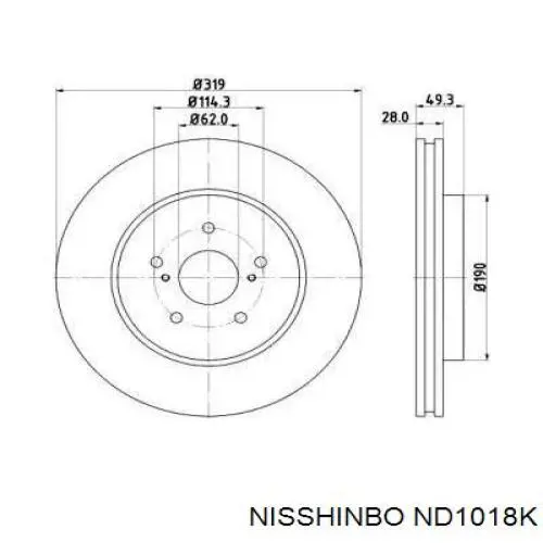 Гальмівні диски передні RN1219V Nibk