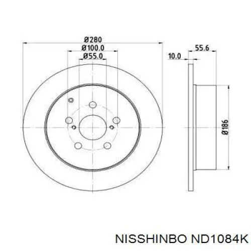 ND1084K Nisshinbo диск гальмівний задній